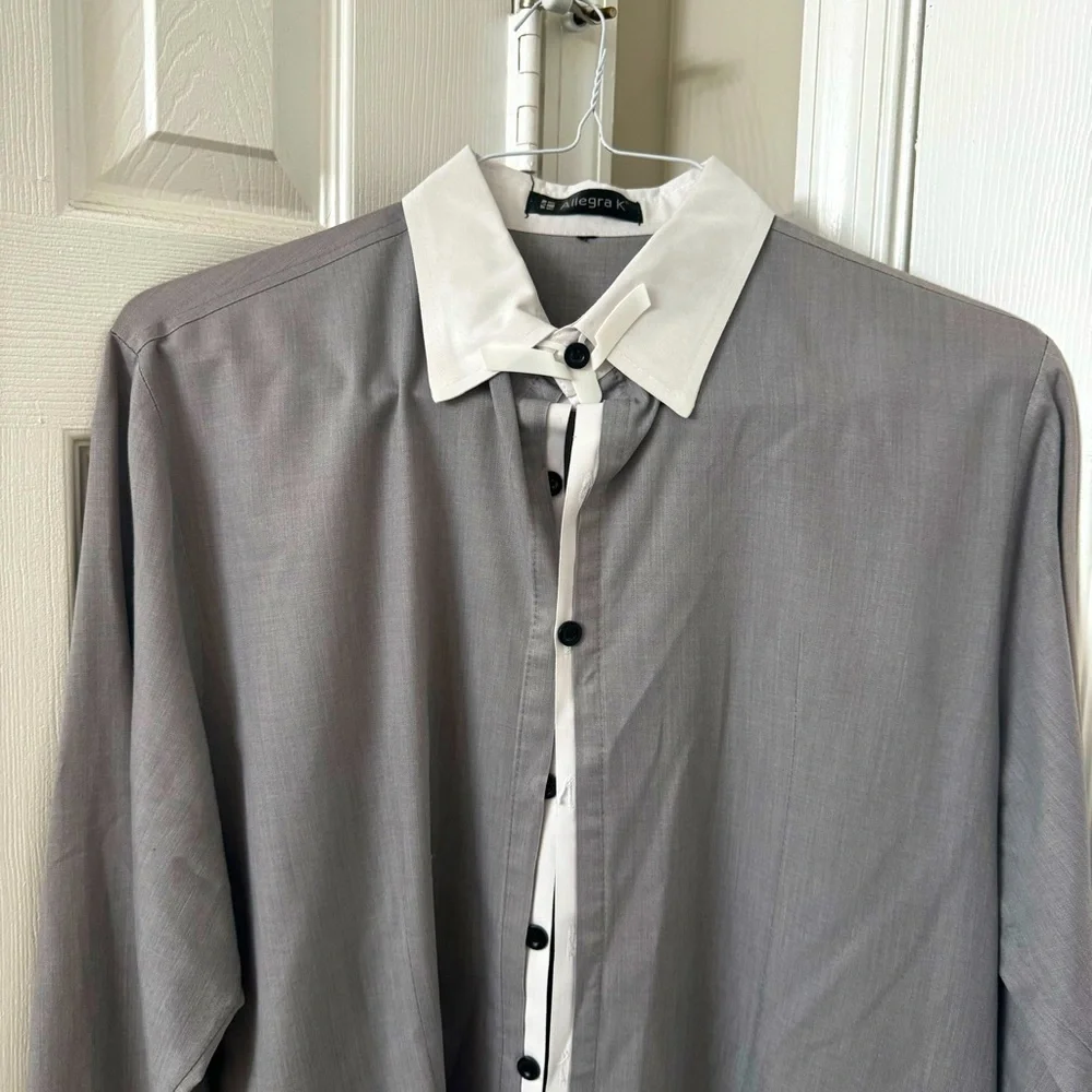 Allegra K Men’s Long Sleeve Button-down shirt| Size Large - Picture 2 of 3
